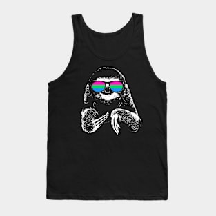 Pride Sloth Polysexual Flag Sunglasses Tank Top
